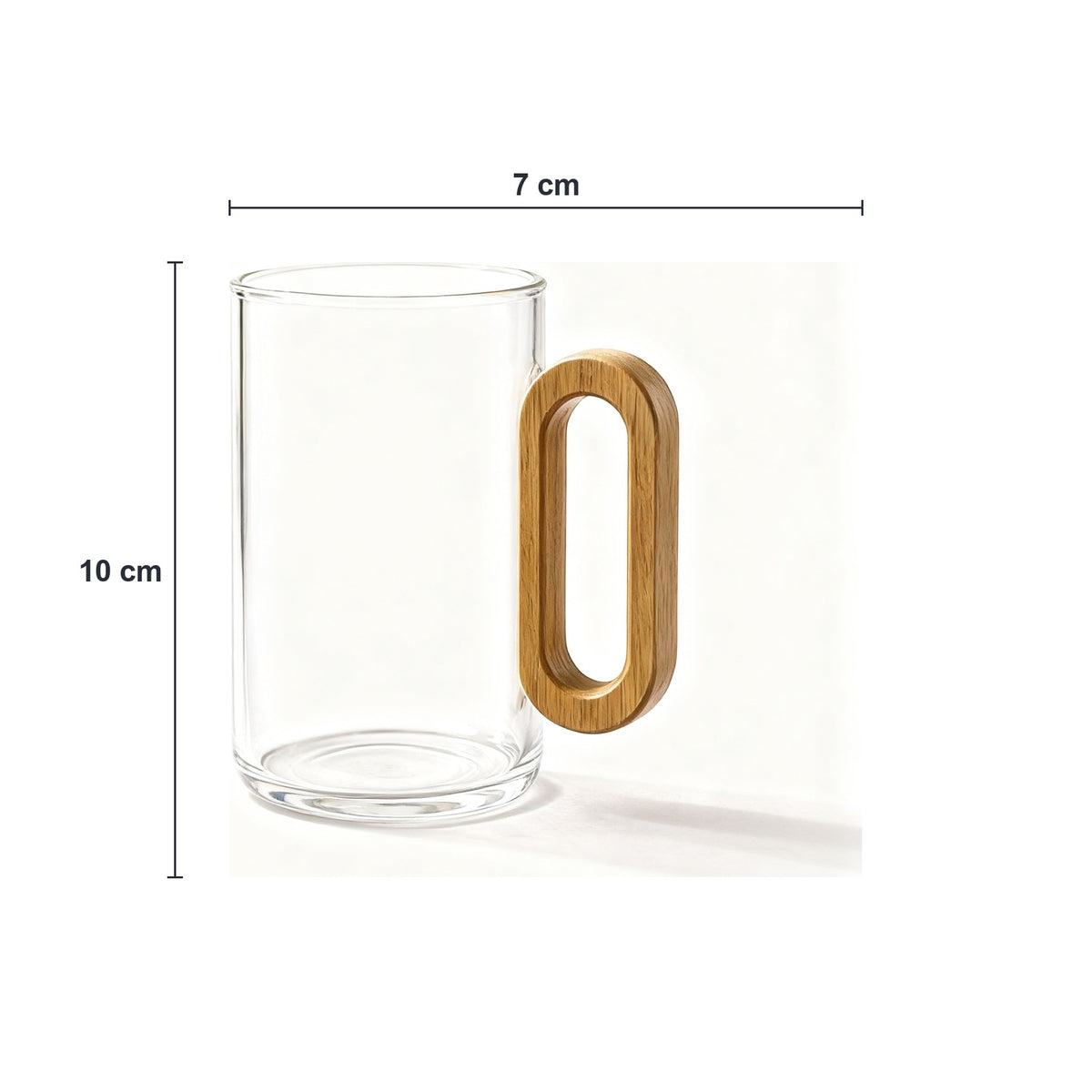 4'lü Bambu Kulplu Cam Kupa Seti 7x10 cm Isıya – yakın çekim