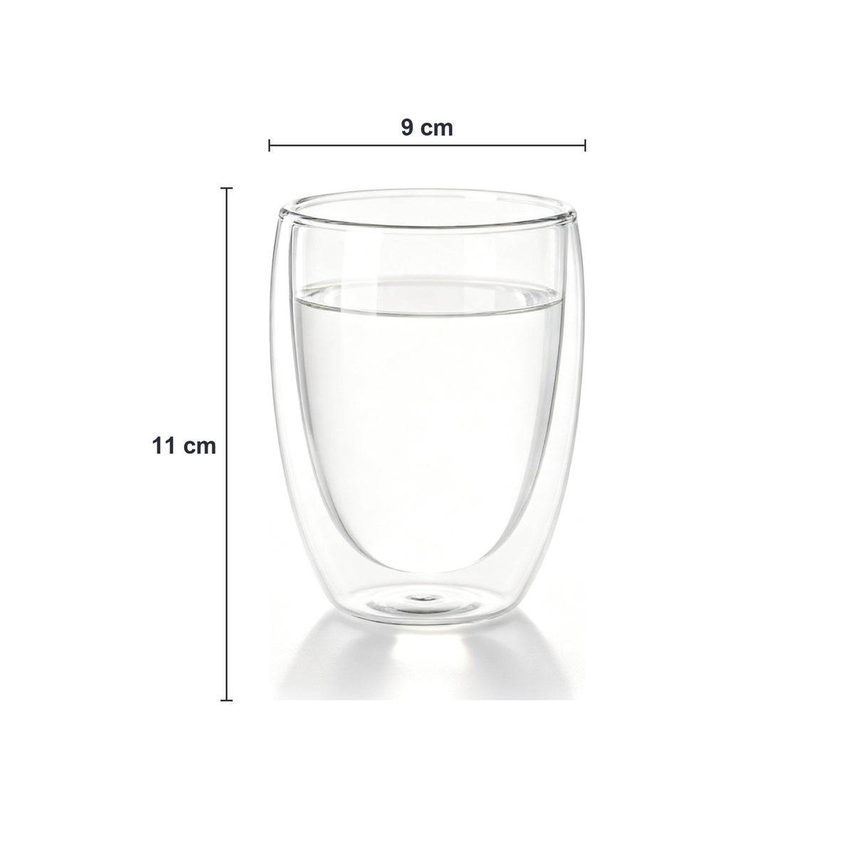 6'lı Çift Cidarlı Cam Kupa 350 ml Isı Yalıtımlı Kahve – yakın çekim