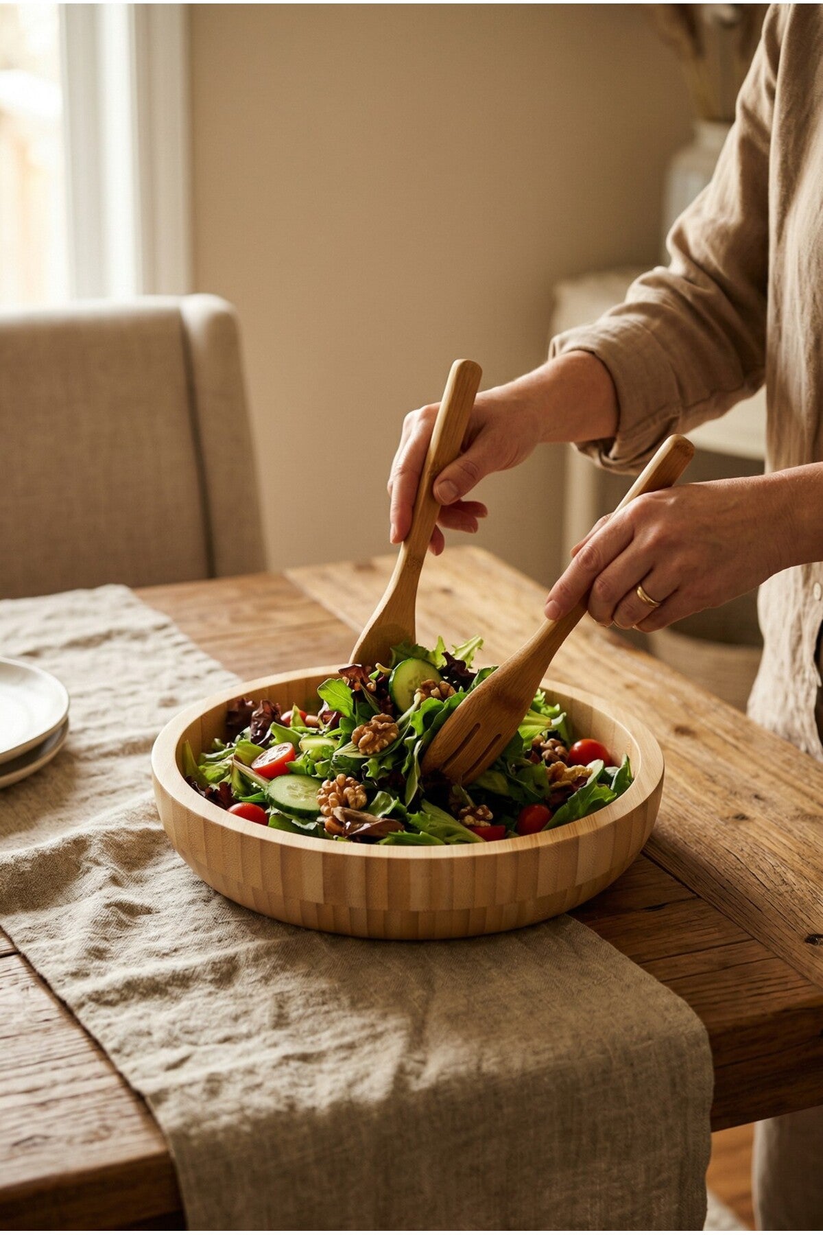 Bambu Kase 22 cm Salata Kasesi Çerezlik desen ve malzeme detayı