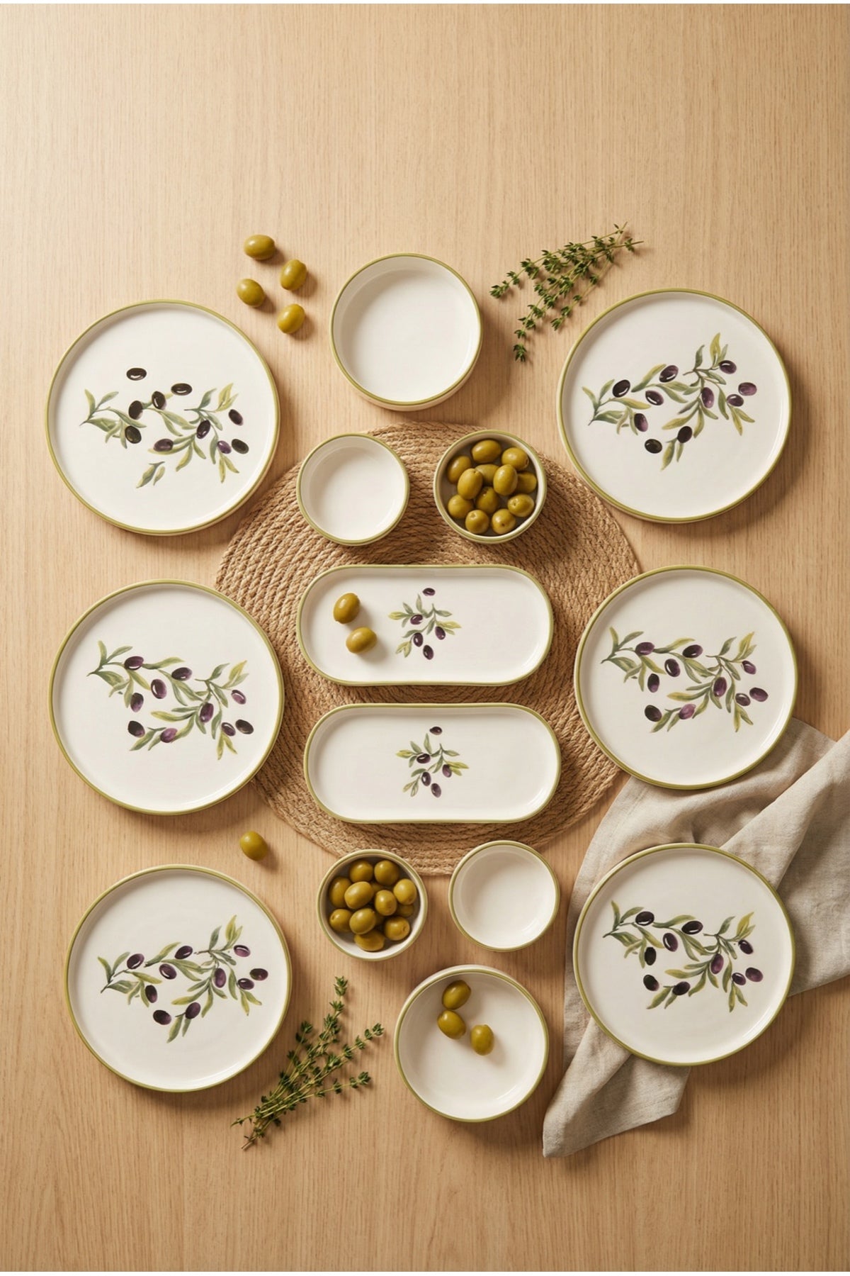 Olive 14 Parça 6 Kişilik Kahvaltı Takımı - Kahvaltı Takımı ana görseli