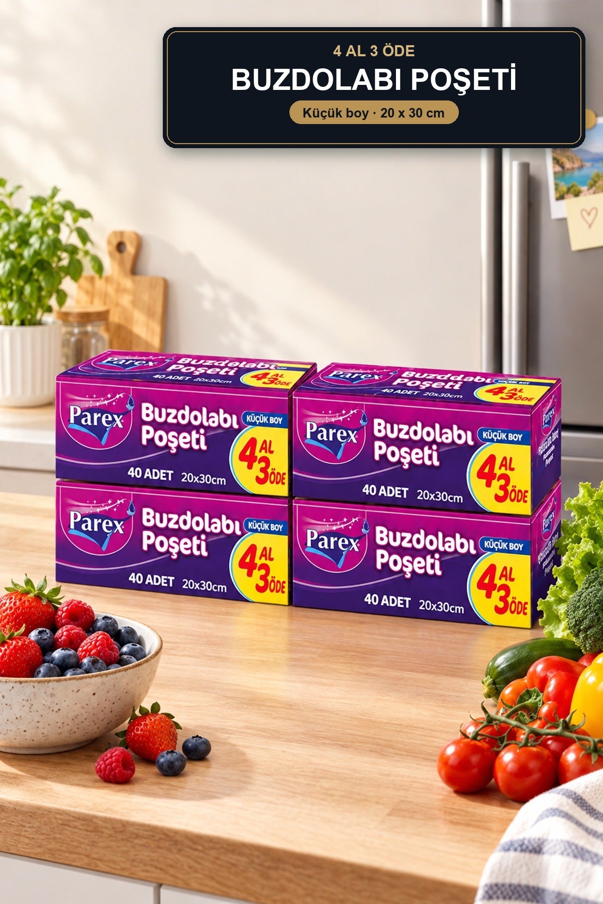 Parex Buzdolabı Poşeti Küçük Boy 4 Al 3 Öde