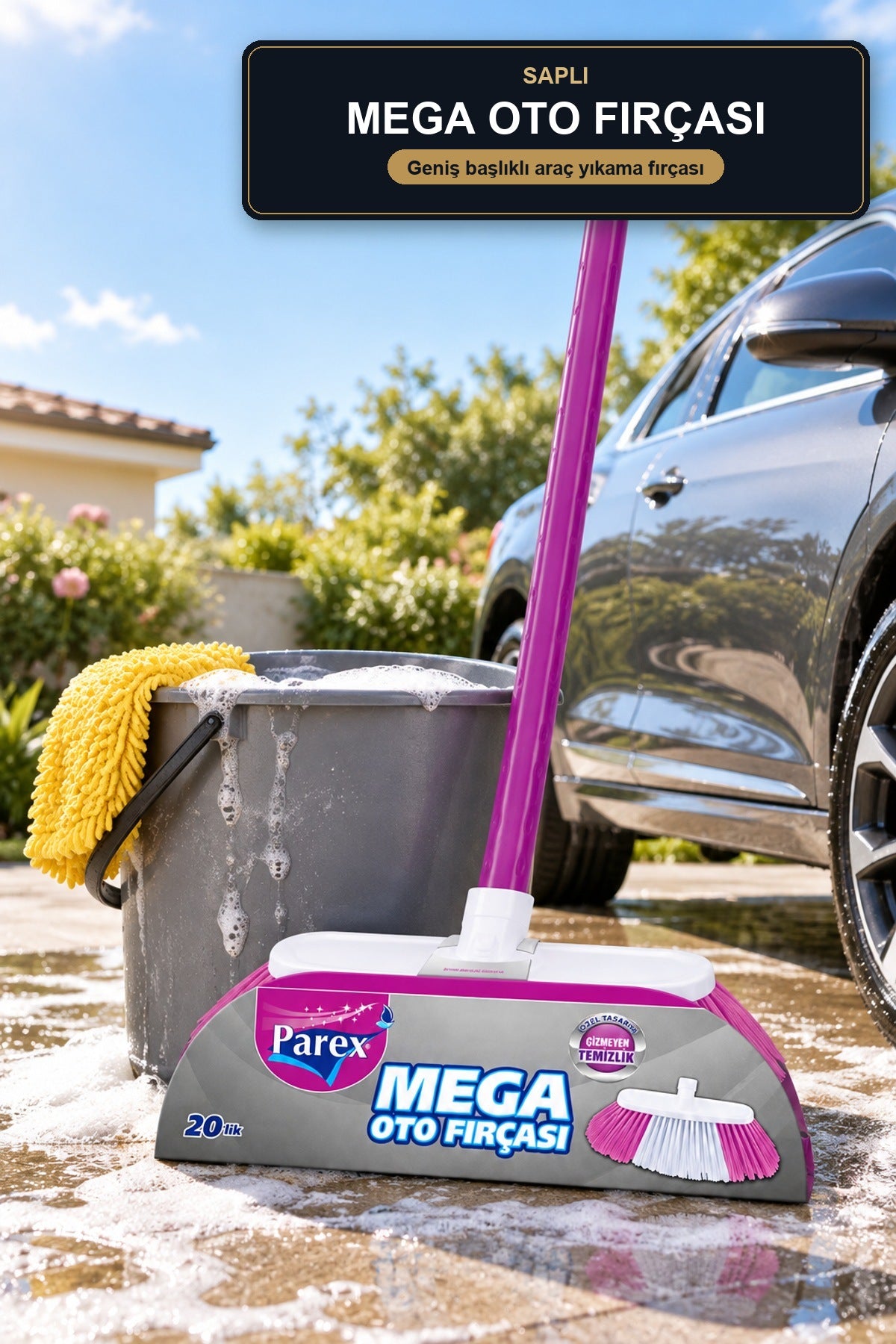 Parex Mega Oto Fırçası Saplı
