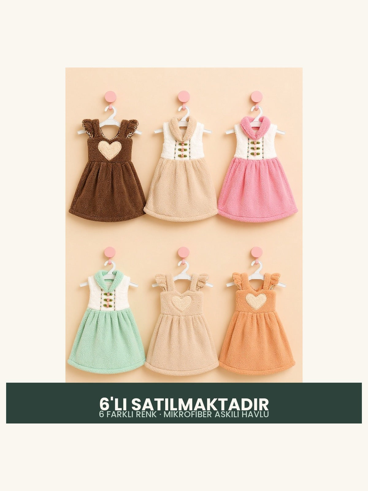 Mikrofiber Askılı Havlu Bez 6'lı Set ana görseli