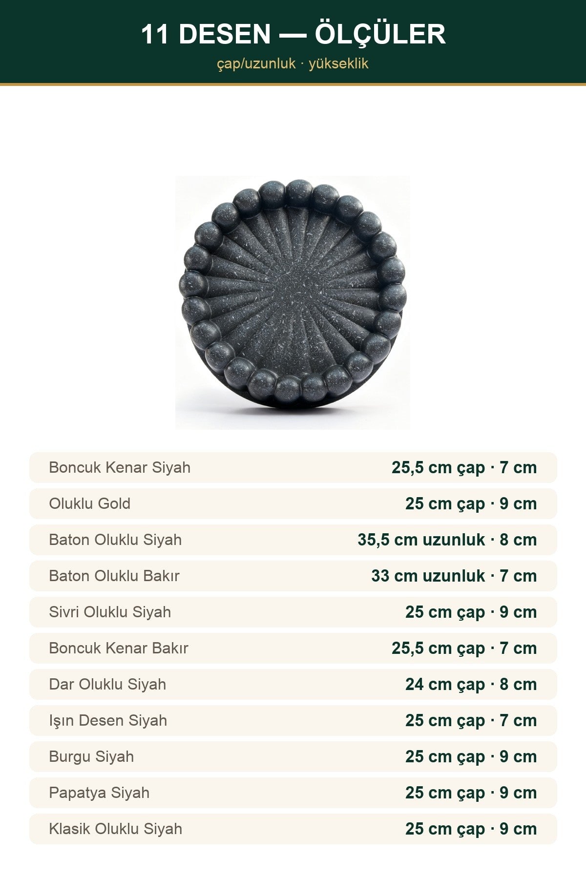 Kalın Döküm Kek Kalıbı — Yapışmaz, 11 Desen Seçeneği 13