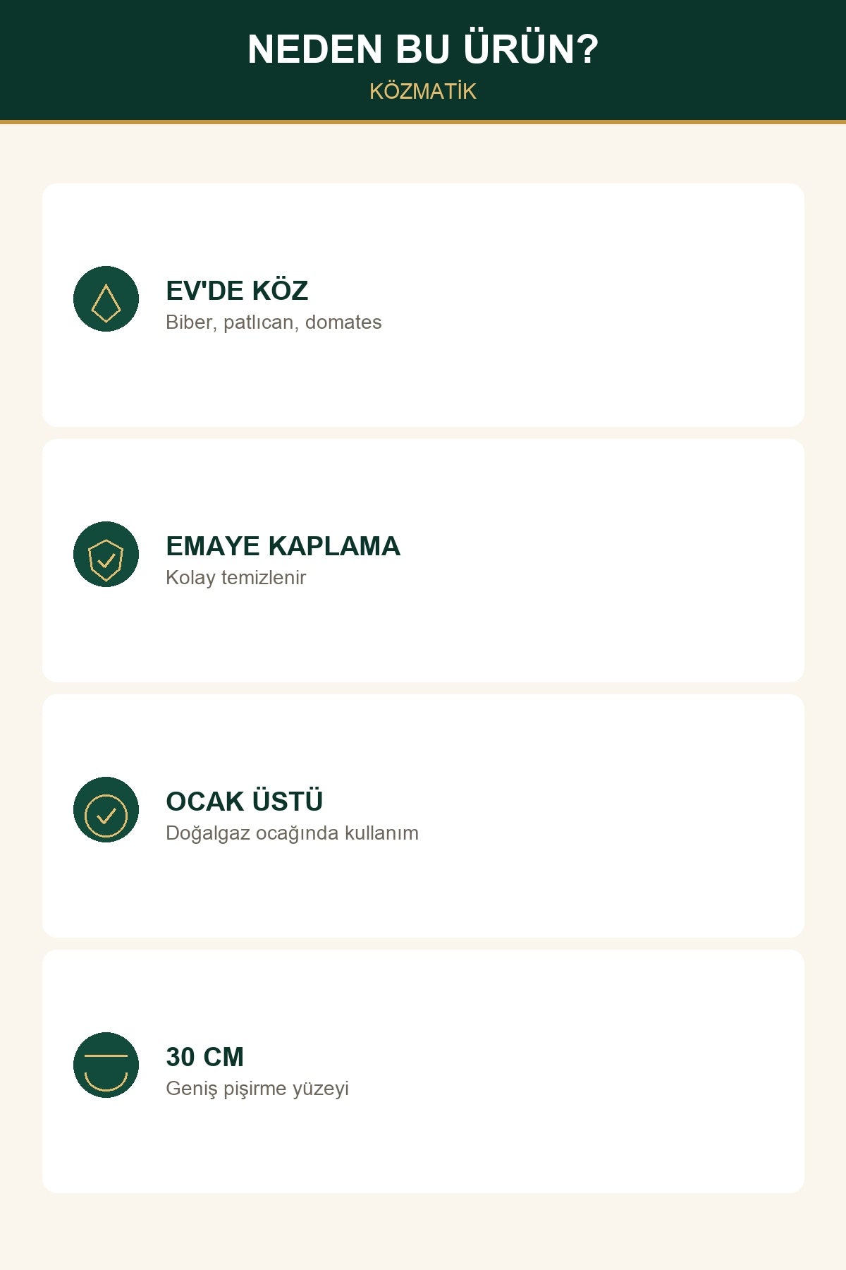Emaye Közmatik 30 cm Ocak Üstü Közleme Tavası Biber Patlıcan Közleme I
