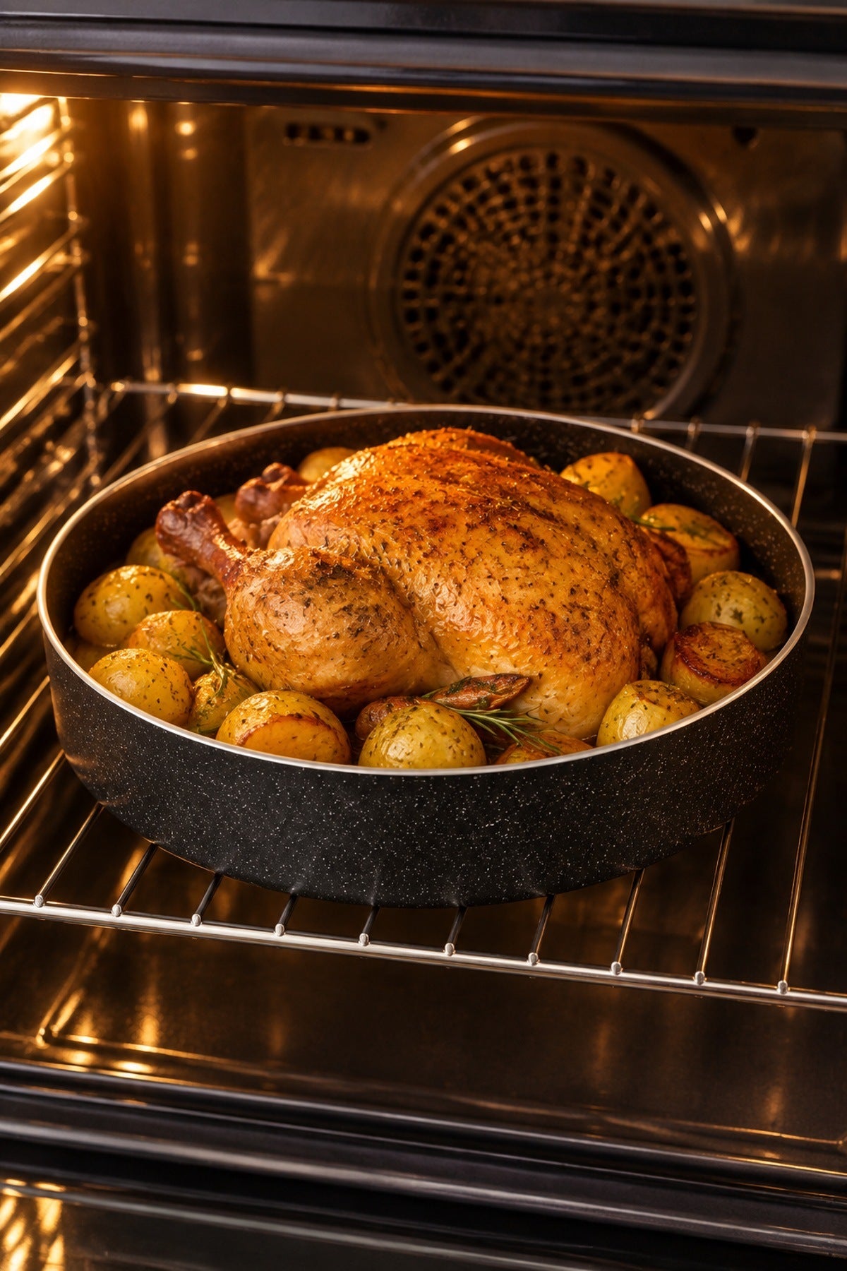 Granit Fırın Tepsisi Yuvarlak Börek Tepsisi Yapışmaz Döküm Tepsi Siyah Ø36cm