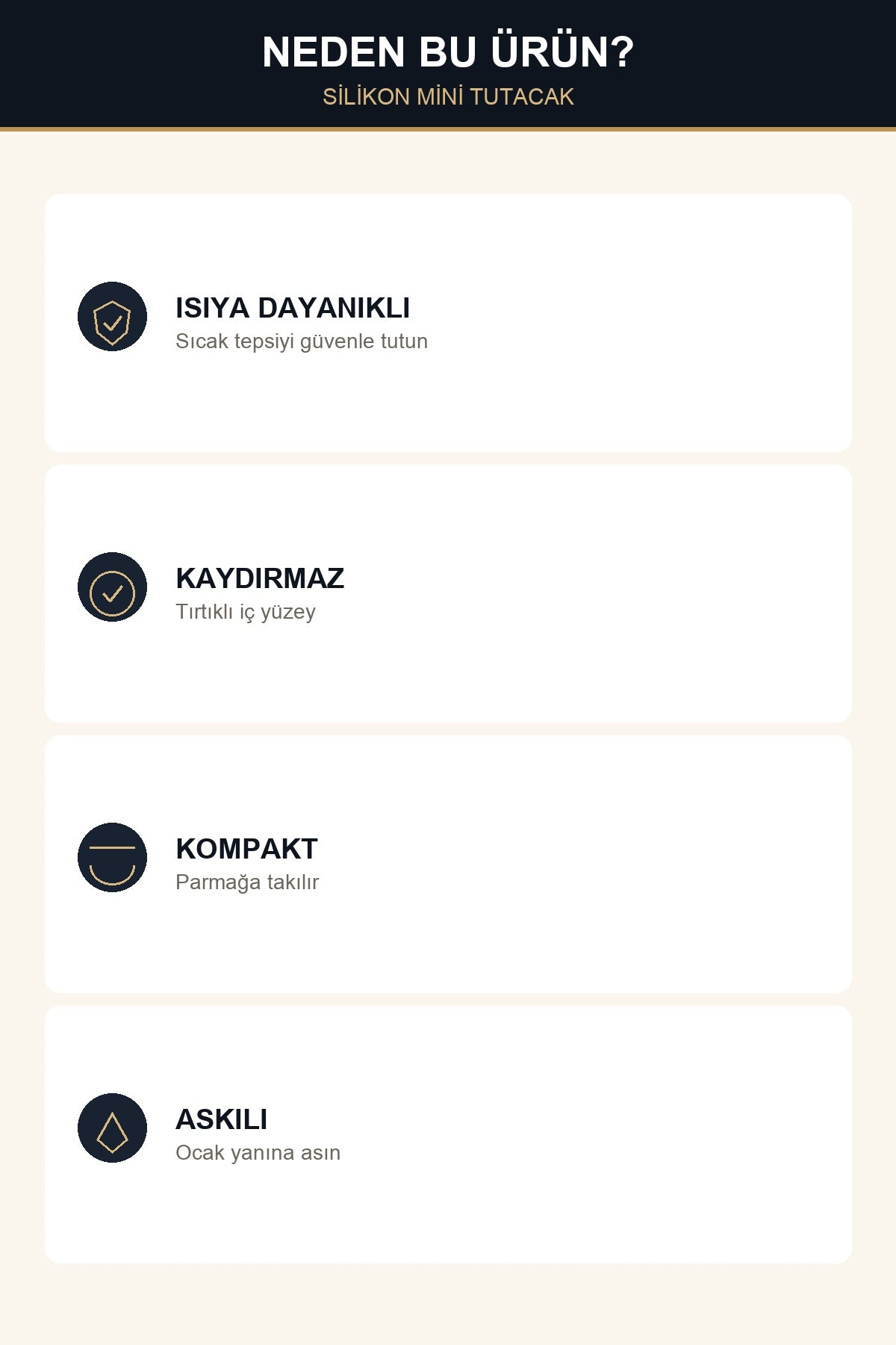 Silikon Mini Tutacak 2'li Fırın Eldiveni Isıya Dayanıklı Kaydırmaz Mut Krem