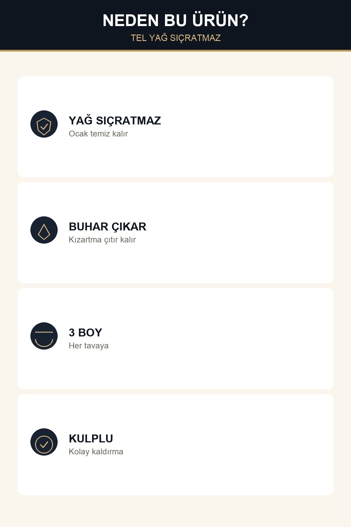 3'lü Tel Yağ Sıçratmaz Seti 25 29 33 cm Kulplu Metal Çerçeveli Tava Ko