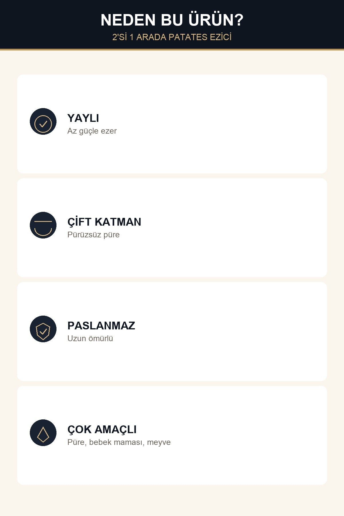 2'si 1 Arada Patates Ezici Yaylı Paslanmaz Çelik Çift Katmanlı Püre Ya