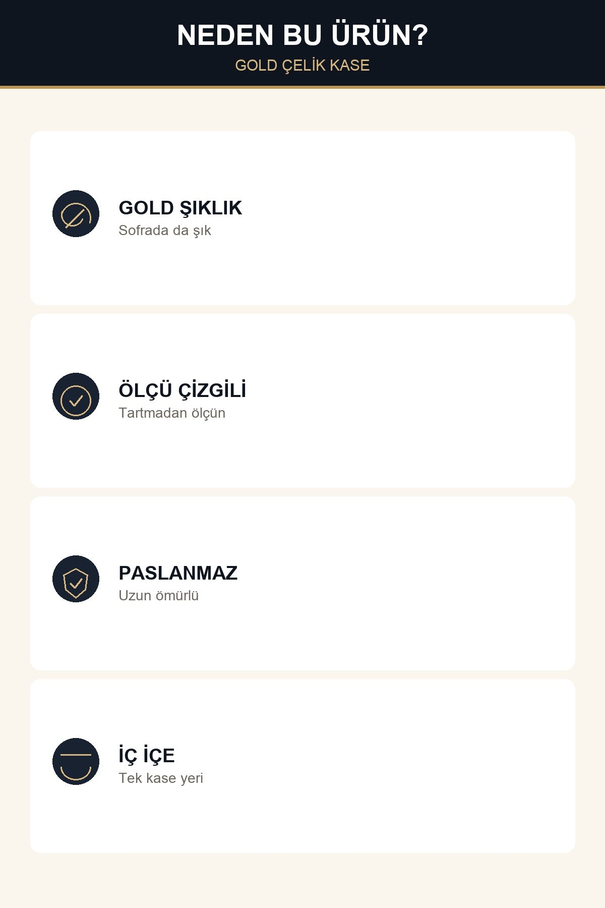4'lü Gold Çelik Karıştırma Kasesi Seti 1000 1400 1800 3000 ml Ölçü Çiz