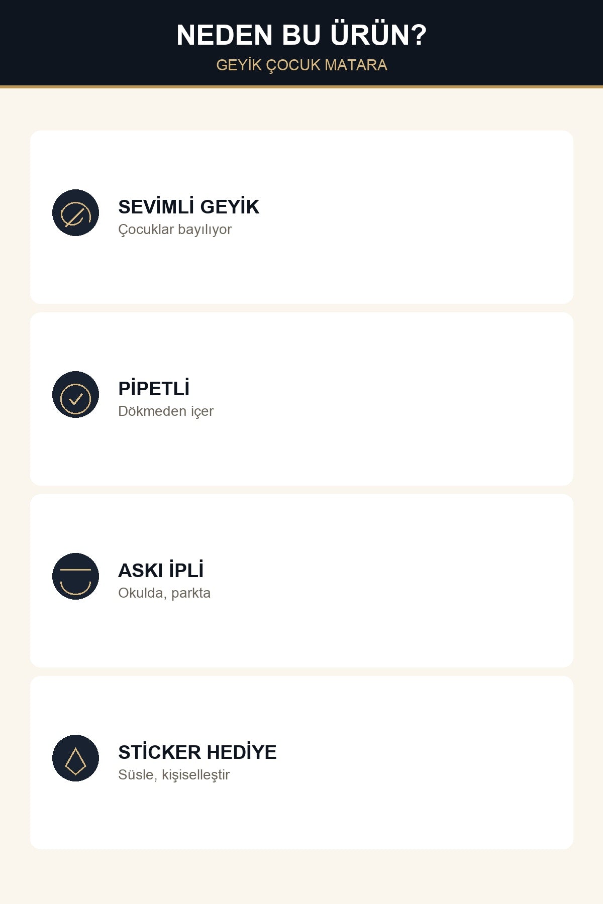 Geyik Model Pipetli Çocuk Matara Suluk Askı İpli Sticker Hediyeli Okul