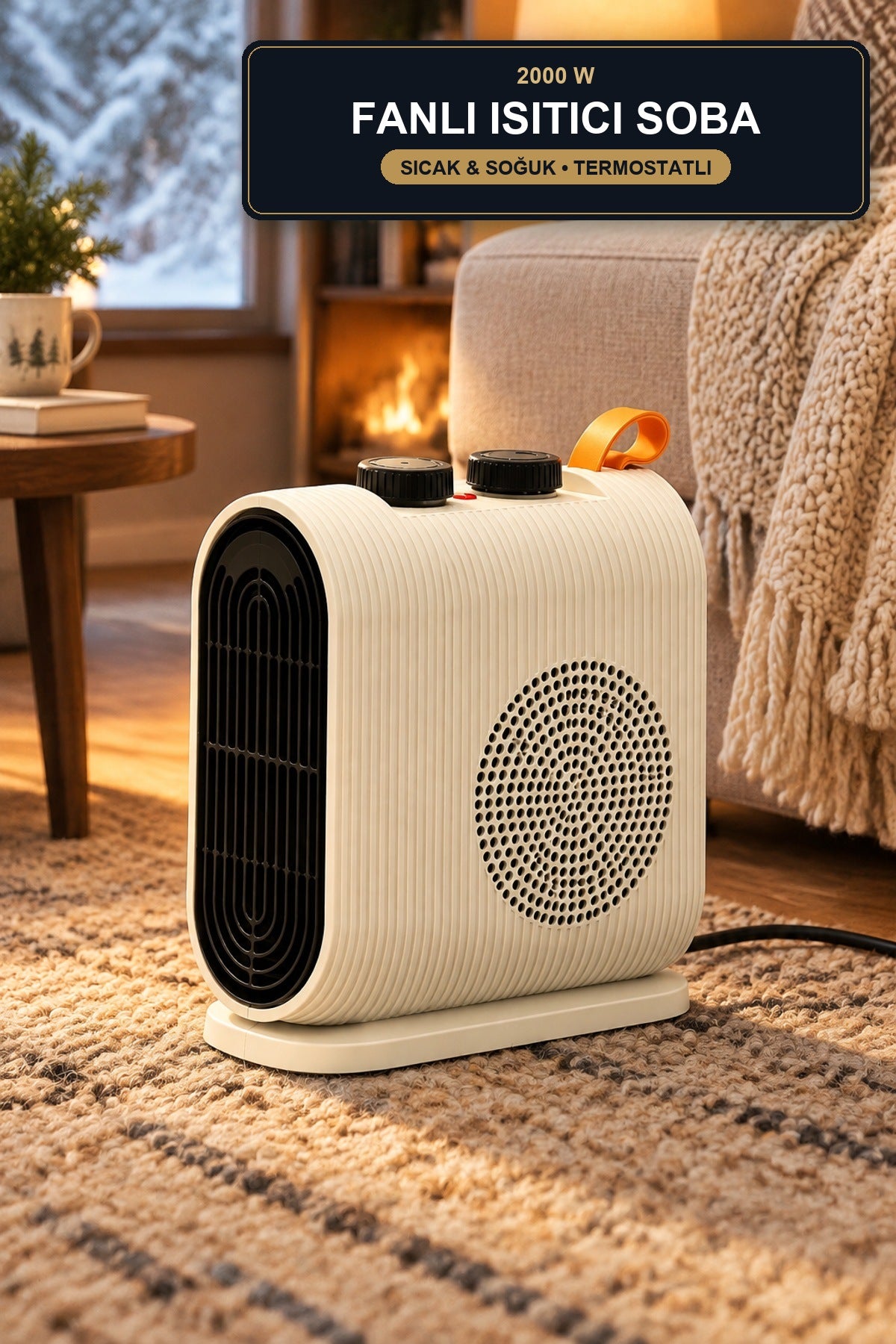 Fanlı Isıtıcı Soba 2000W Termostatlı Sıcak ve Soğuk Hava Elektrikli Is