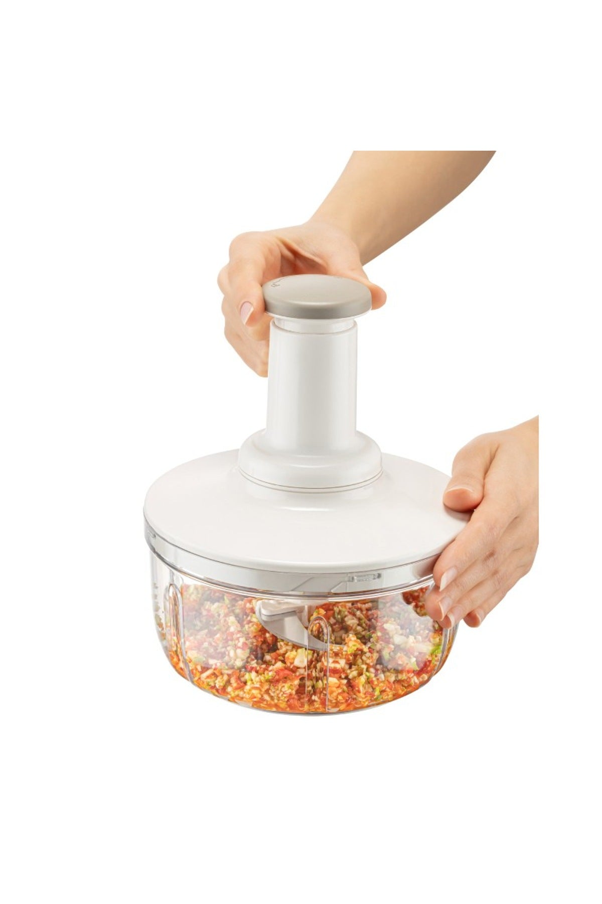 Basmalı El Rondosu 1500 ml Manuel Doğrayıcı Üçlü Çelik Bıçaklı Kilitli Siyah