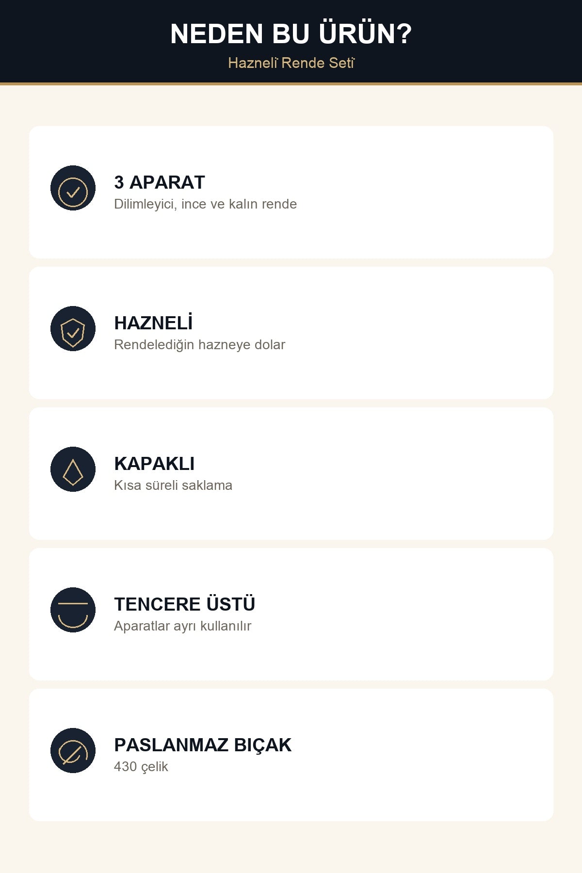 Hazneli Rende Seti 3'lü Dilimleyici İnce ve Kalın Rende Kapaklı Paslan Gri