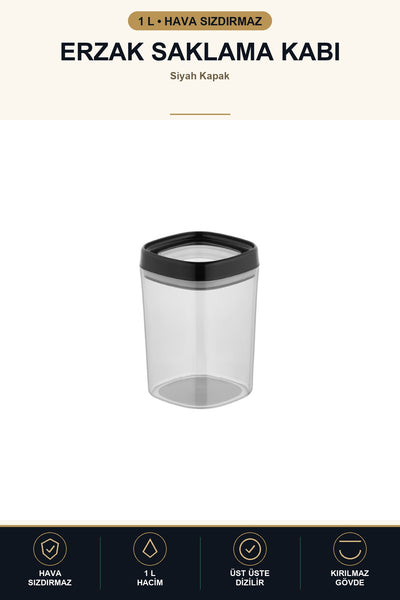 Vakumlu Erzak Kabı 1 L