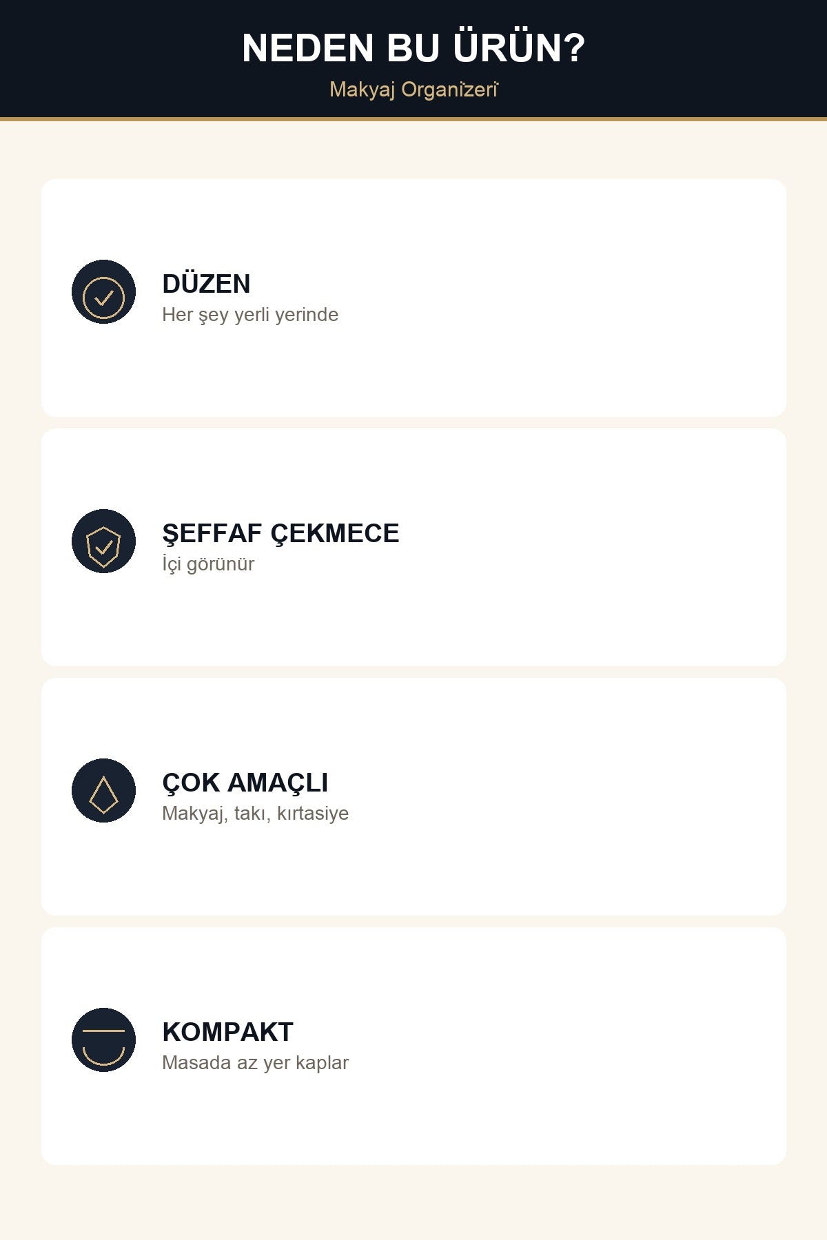 3 Parça 6 Çekmeceli Üst Üste Takılabilir Makyaj Takı Organizeri