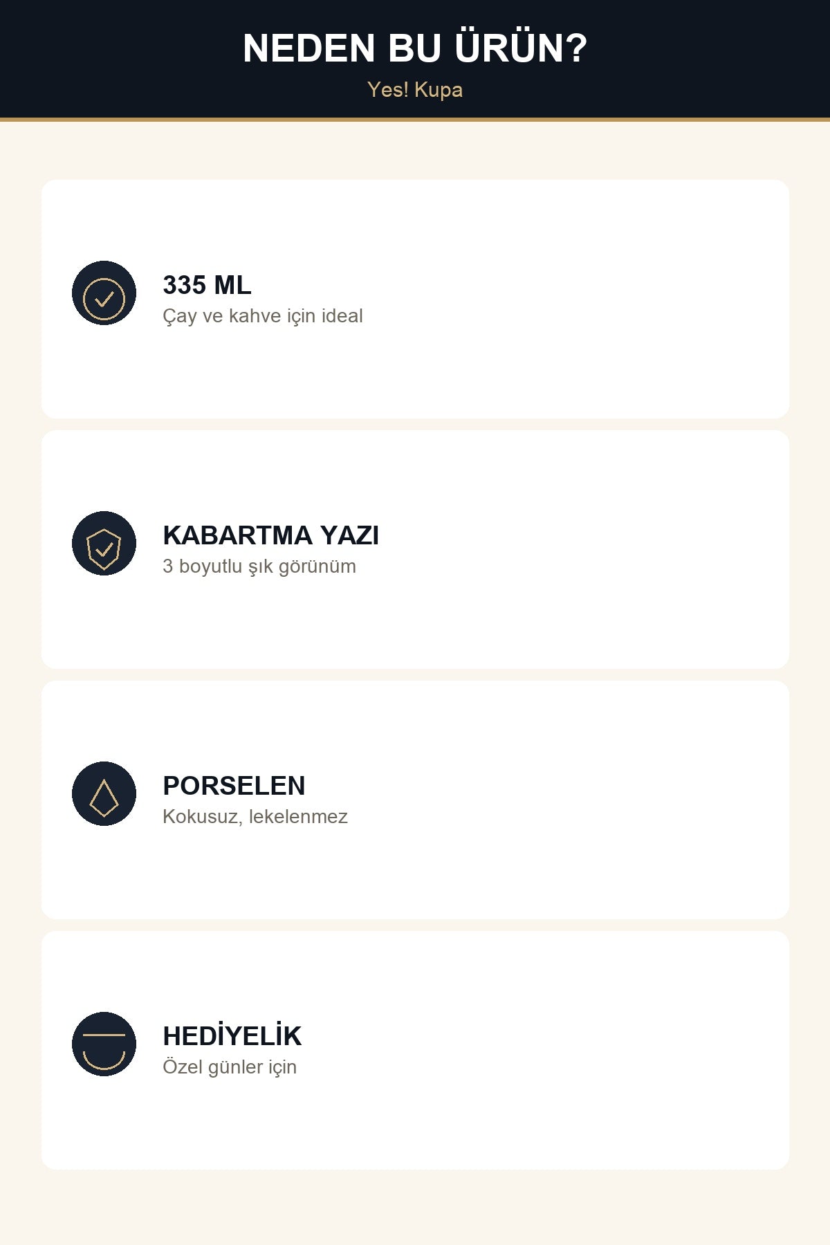 Yes Yazılı Porselen Kupa 335 ml Kabartma Yazılı Çay Kahve Kupası Hediy