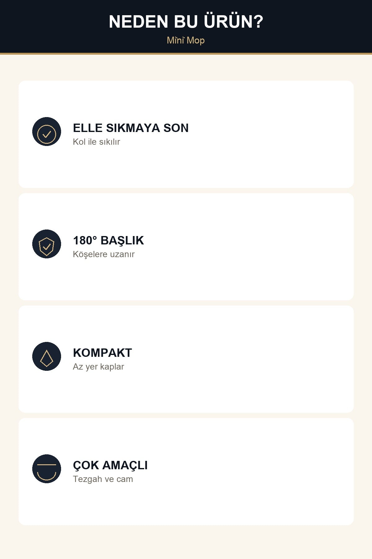 Mini Mop 180° Katlanır Süngerli Elle Sıkmasız Tezgah Cam Pencere Temiz