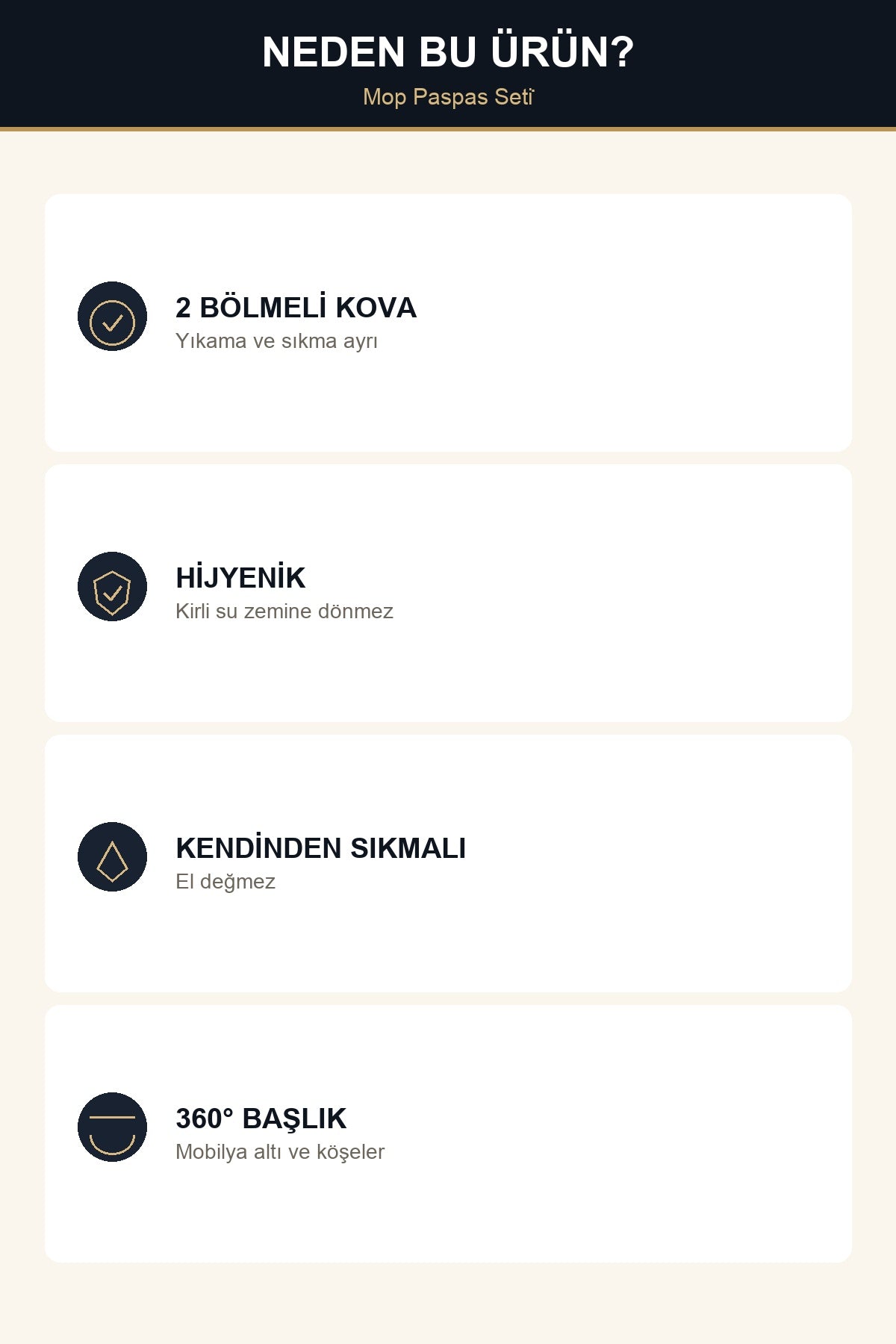 Kendinden Sıkmalı Mop Seti 2 Bölmeli Kova Temiz ve Kirli Su Ayrı 360°