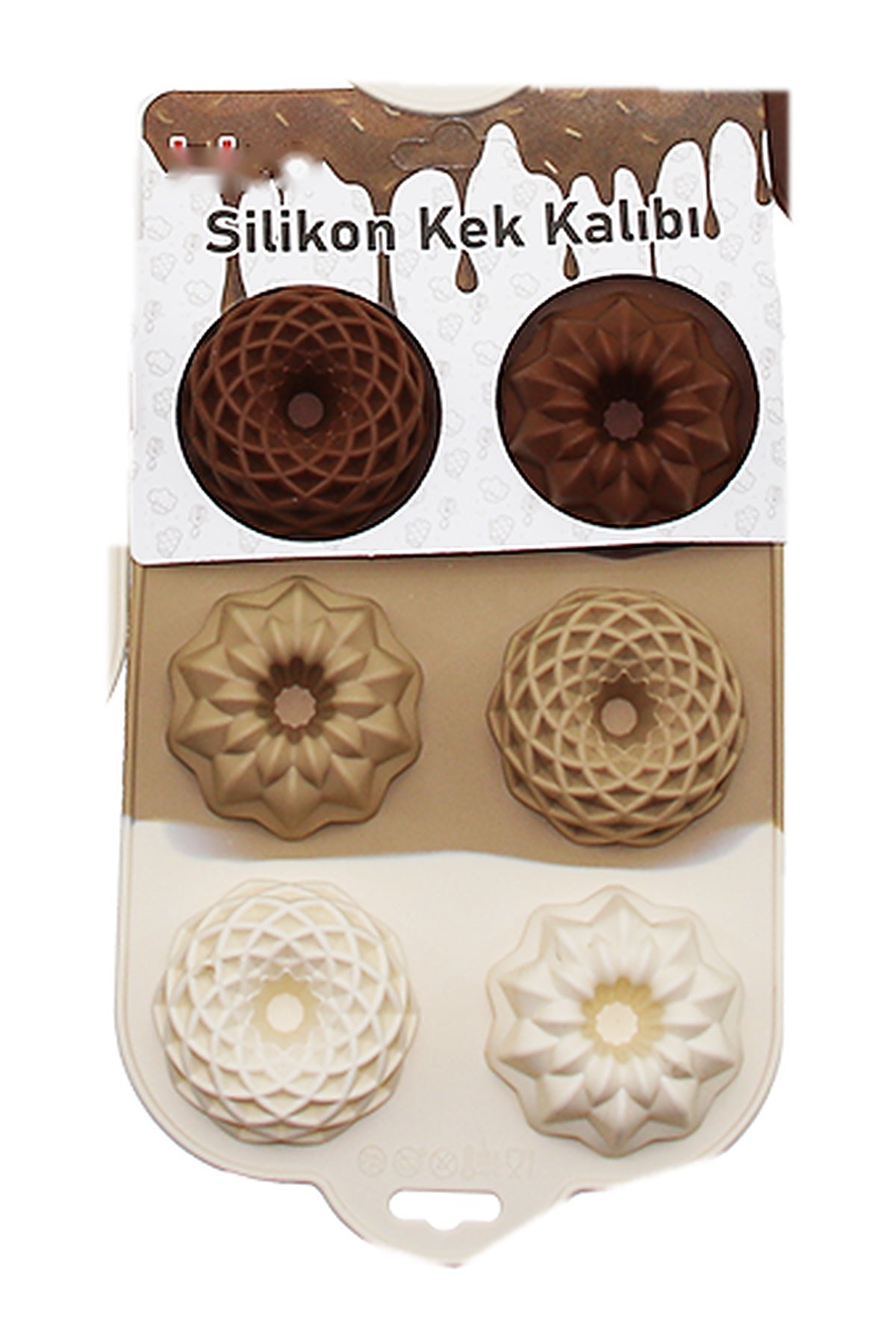 Silikon Desenli Bundt Mini Kek Kalıbı 6'lı Muffin ve Çikolata Kalıbı Ü