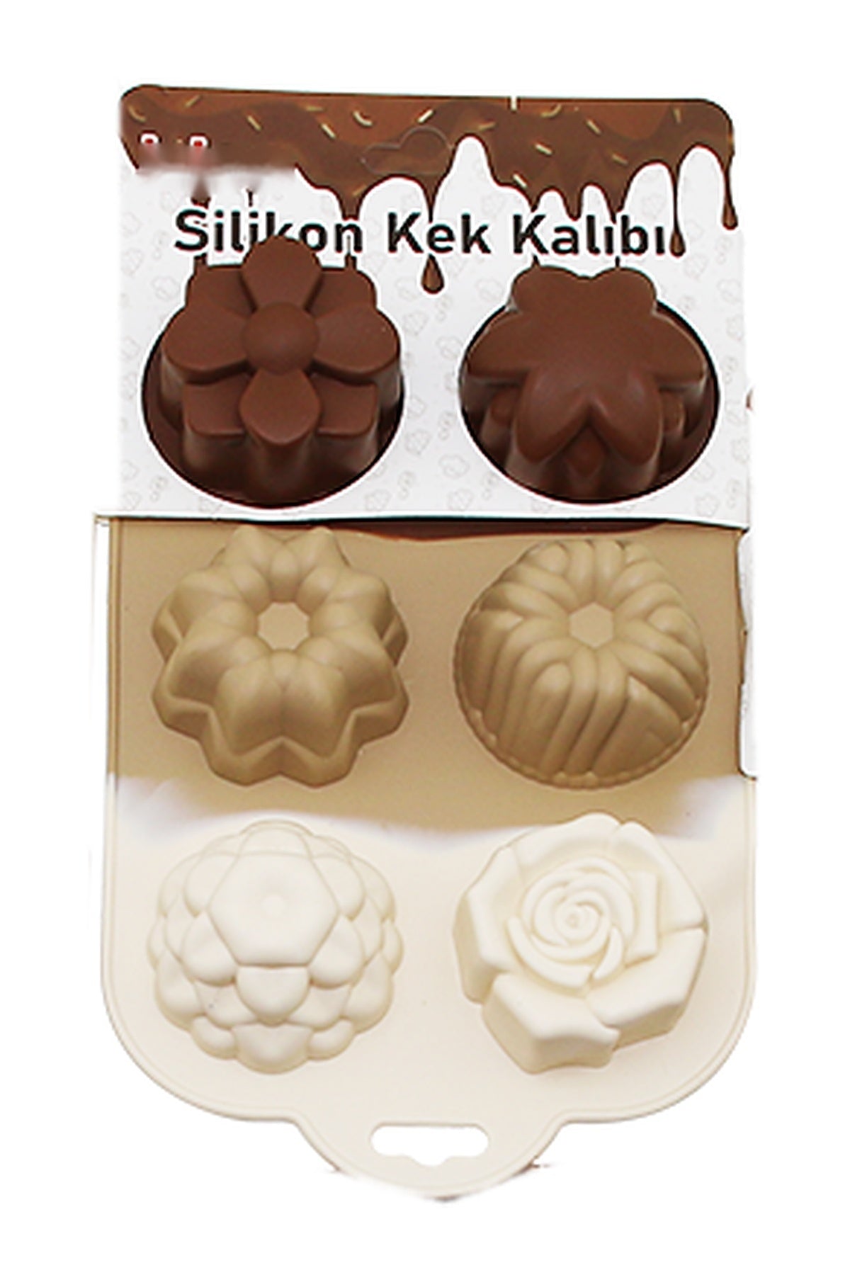 Silikon Çiçek ve Gül Mini Kek Kalıbı 6'lı Muffin ve Çikolata Kalıbı Üç