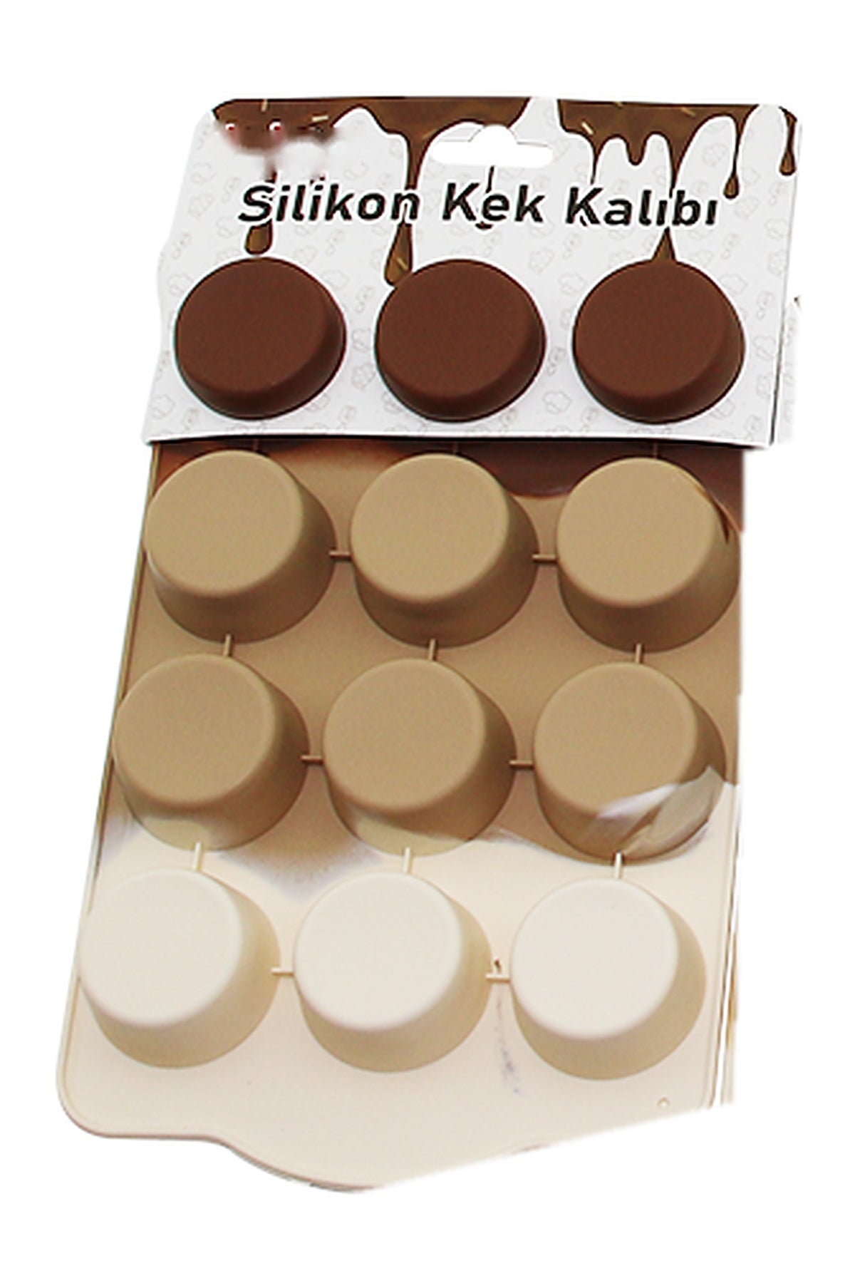 Silikon Düz Klasik Mini Kek Kalıbı 12'li Muffin ve Çikolata Kalıbı Üç