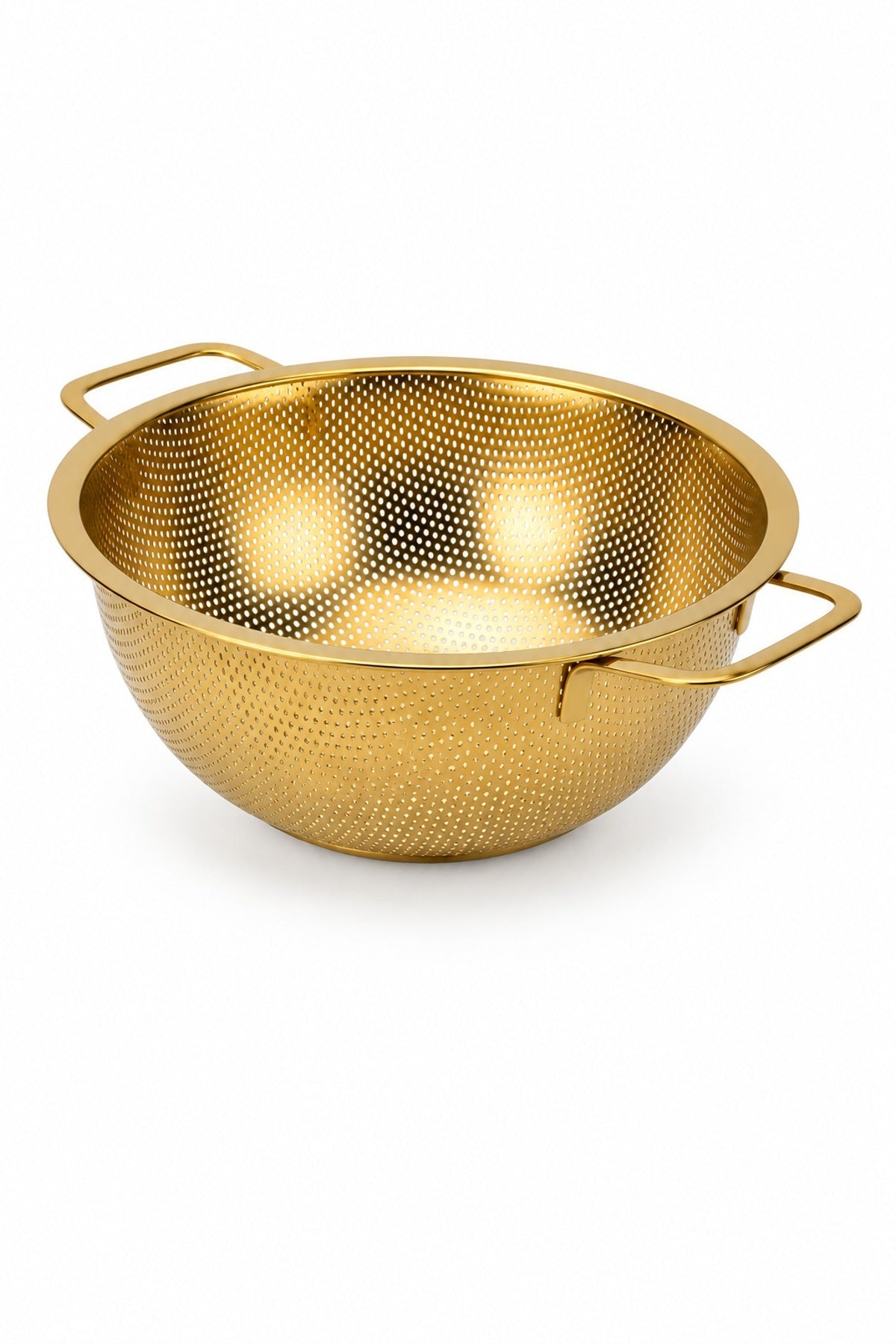 Gold Paslanmaz Çelik Süzgeç 22,5 cm Kulplu Delikli Kevgir Makarna Meyv 28,5 cm