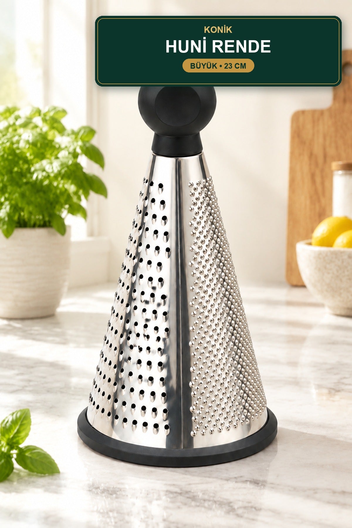 Konik Huni Rende Metal Gövde Topuz Saplı Büyük 23 cm