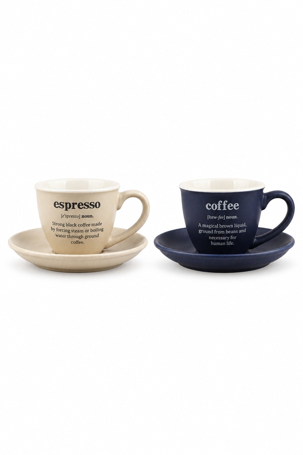 ViraCasa Earth 2'li Kahve Fincan Takımı 90 cc Espresso Fincanı Yazılı Yeşil + Ka