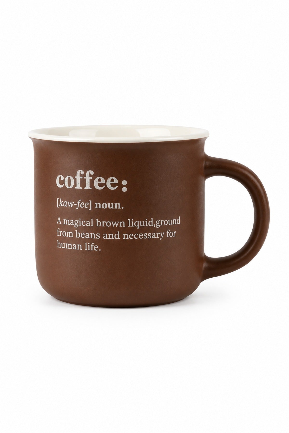 Lory Mottolu Kupa 380 cc Kahve Kupası Yazılı Hediyelik Kupa Latte (Kre Coffee (Kahverengi)