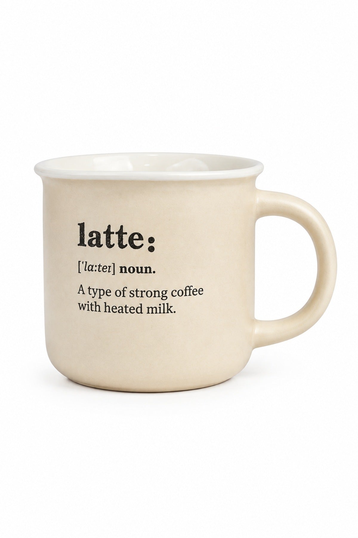 Lory Mottolu Kupa 380 cc Kahve Kupası Yazılı Hediyelik Kupa Latte (Kre Latte (Krem)