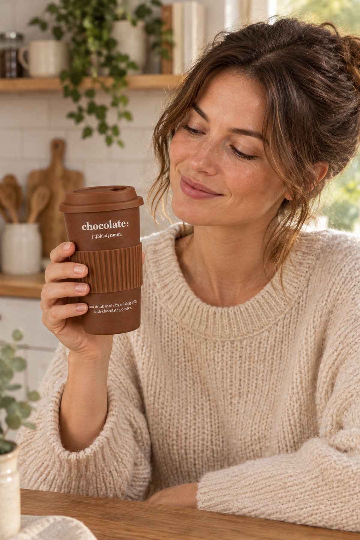 Lungo Porselen Travel Mug 370 cc Silikon Kapaklı Kahve Termos Bardak Y Tea (Gri Yeşil)