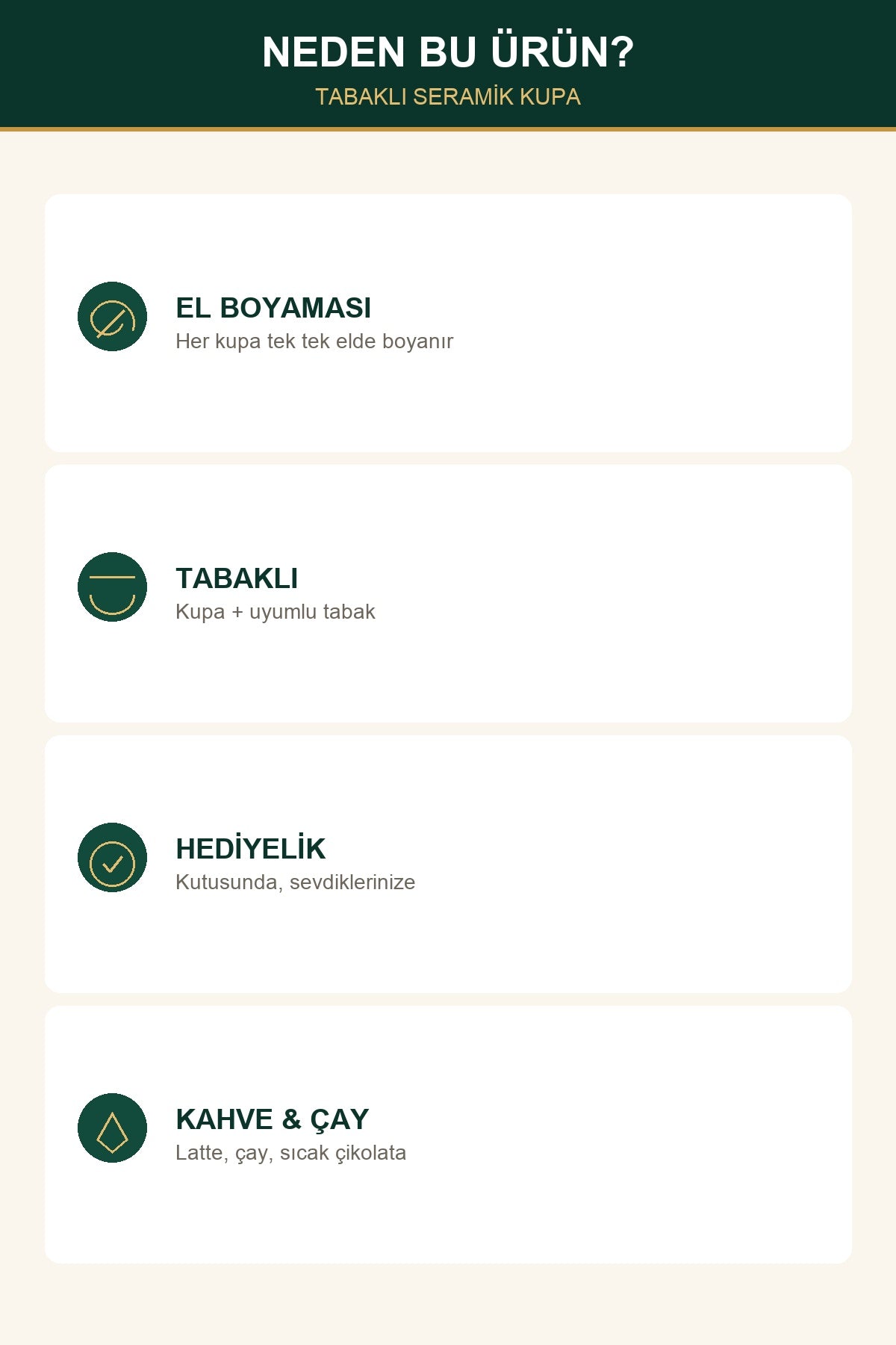 El Boyaması Tabaklı Seramik Kupa Papatya