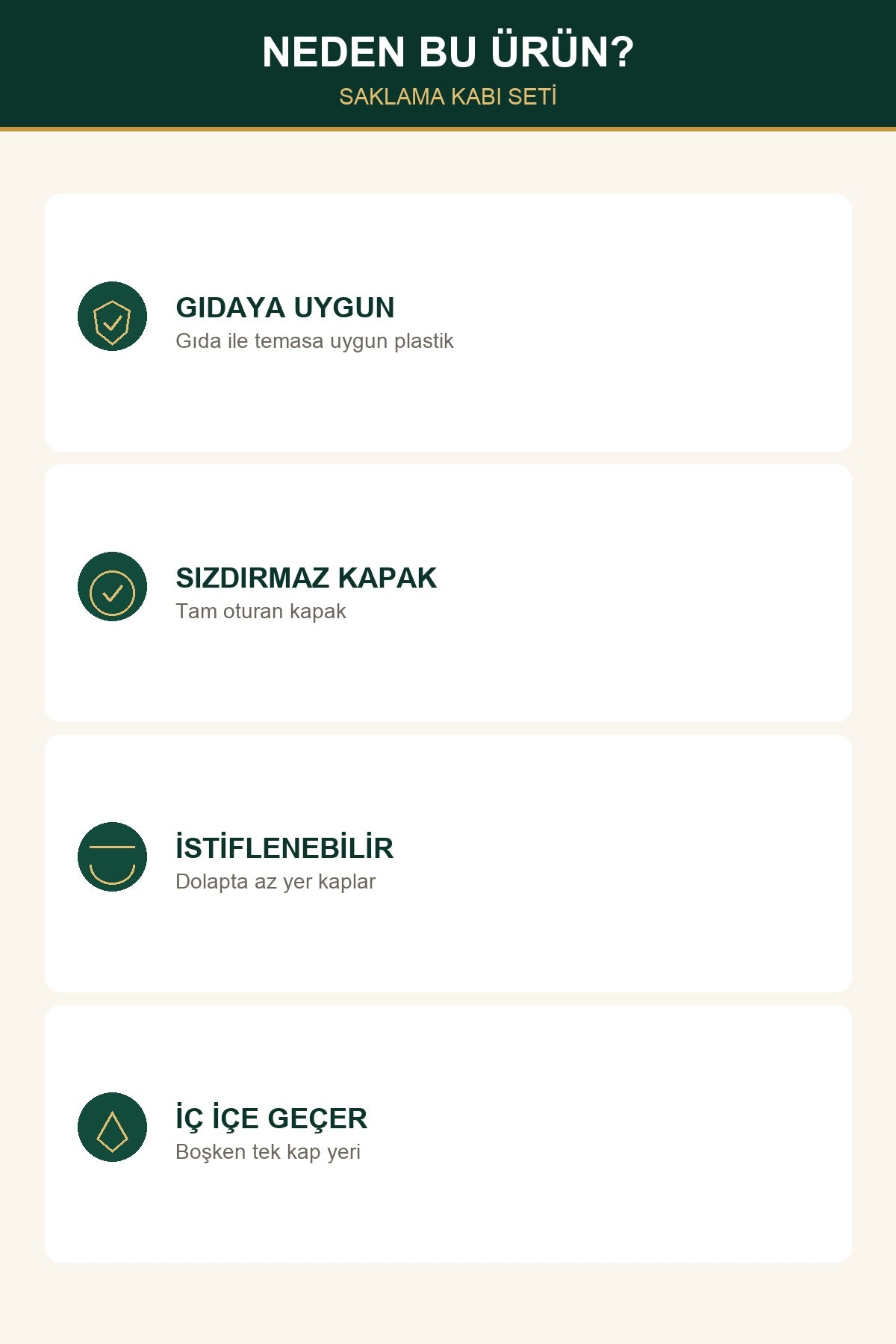 4 Boy Manolya Saklama Kabı Seti Toplam 4400 ml Oval İç İçe Geçen Latte